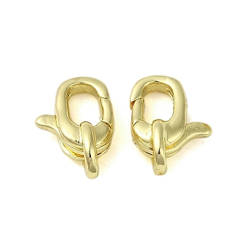 Brass Lobster Claw Clasps, Golden, 11x8x4.5mm, Hole: 2.5mm