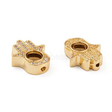 Long-Lasting Plated Brass Micro Pave Grade AAA Cubic Zirconia Bead Frame(ZIRC-G090-51G-NR)-2