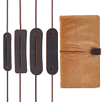 4Sets 4 Sizes Leather Notebook Protective Cover, Rectangle, Coffee, 60~75x13~21x2mm, Hole: 2.5~3mm, 1set/style(FIND-CP0003-74B)