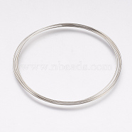 Round Iron Wires, Platinum, 55mm in diameter, 24 Gauge, 0.5mm wide, 5loops/pc(MW-F001-5)