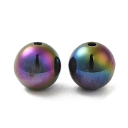 Iridescent Opaque Resin Beads, Candy Beads, Round, Colorful, 12x11.5mm, Hole: 2mm(RESI-Z015-01A-01)