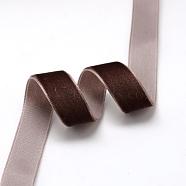 1 inch Single Face Velvet Ribbon, Coconut Brown, 1 inch(25.4mm), about 25yards/roll(22.86m/roll)(OCOR-R019-25.4mm-208)