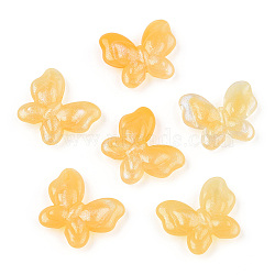 Opaque Acrylic Beads, Glitter Beads, Butterfly, Gold, 17x20x5.5mm, Hole: 1.6mm, about 415pcs/500g(OACR-E014-14A)