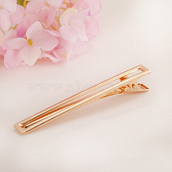 Alloy Alligator Hair Clip Findings, Hollow, Rectangle, Golden, 80mm, about 100pcs/bag.(OHAR-PW0001-126G-03)