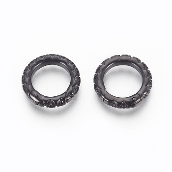 304 Stainless Steel Spring Gate Rings, O Rings, Gunmetal, 23x3.5mm, Inner Diameter: 17mm