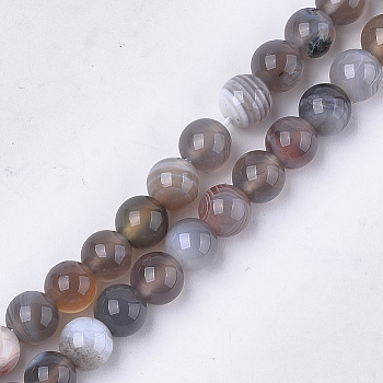 Natural Botswana Agate Beads Strands, Round, 6mm, Hole: 0.8mm, about 30~33pcs/strand, 7.6 inch