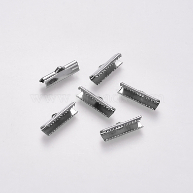304 Stainless Steel Ribbon Crimp Ends(X-STAS-S112-001F-P)-2