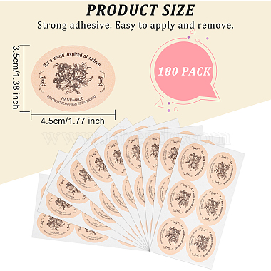 30Sheets Self-Adhesive Kraft Paper Gift Tag Stickers(DIY-OC0009-12)-2
