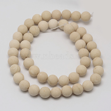 12mm Moccasin Round Fossil Beads
