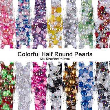 60g Resin patch multi size mixed pearl patch DIY jewelry accessories(2 bags)(JX586G)-4