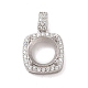 925 Sterling Silver Micro Pave Cubic Zirconia Pendant Setting(STER-H113-04P-03)-1