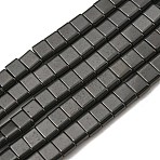 Electroplated Non-magnetic Synthetic Hematite Beads Strands, Rectangle, 2-Hole, Black, 6x4x3mm, Hole: 1.2mm, about 95pcs/strand, 15.35 inch(39cm)(G-C106-B02-14B)
