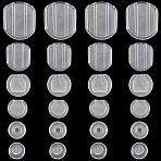 180Pcs 6 Styles Plastic Ear Nuts & Earring Pads, Clear, 7~14x7~12x2~5mm, Hole: 0.8~9.5mm, 30pcs/style(KY-SP0001-36)