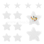 6Bags Polyester Blank Embroidery Sew on Cloth Patches, Sewing Craft Decoration, White, Star, 106x120x1.5mm(PATC-PH0001-86D)