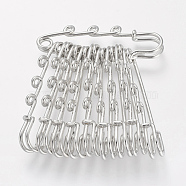 Iron Safety Brooch Findings, Kilt Pins, Platinum, 50~55x15x5mm, Hole: 1.5mm(X-IFIN-R226-P)