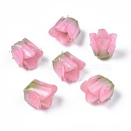 Plastic Beads, Flower, Pearl Pink, 13~15x13.5~15x13.5~15mm, Hole: 0.8mm(KY-N015-037F)