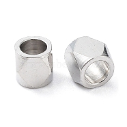 201 Stainless Steel Beads, Cube, Stainless Steel Color, 3x3x3mm, Hole: 2mm(STAS-P327-10P)