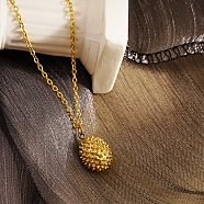 Durian Pendant Necklaces, Stainless Steel Cable Chain Necklaces for Women(VN3320-1)