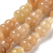 Natural Red Aventurine Beads Strands, Gourd, 14.5~15x8~8.5mm, Hole: 1.2mm, about 13pcs/strand, 7.32~7.40 inch(18.6~18.8cm)(G-P528-G04-01)