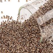 TOHO Round Seed Beads, Japanese Seed Beads, (740) Copper Lined Crystal, 15/0, 1.5mm, Hole: 0.7mm, about 3000pcs/bottle, 10g/bottle(SEED-JPTR15-0740)
