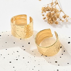 Brass Cuff Rings, Plain Rings for Women, Real 18K Gold Plated, 13.5mm, Inner Diameter: 17.7mm(RJEW-B119-02G)