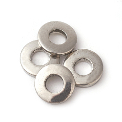 201 Stainless Steel Linking Rings, Donut, Stainless Steel Color, 8x1.5mm, Inner Diameter: 3.2~3.5mm(STAS-F192-002P-02)