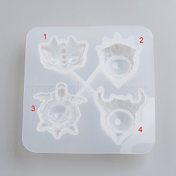 Silicone Molds, Resin Casting Molds, For UV Resin, Epoxy Resin Jewelry Making, Evil Eyes, White, 138x145x28mm(X-DIY-G017-C02)