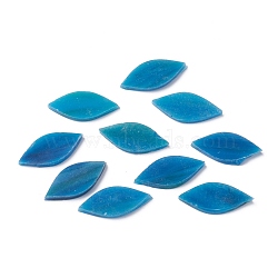 Petal Masaic Tiles, Glass Leaf Mosaic Pieces, for DIY Crafts Home Decoration Arts , Steel Blue, 24.5~26x11~11.5x2.5~3mm, about 40~41pcs/bag(GGLA-D003-02G)