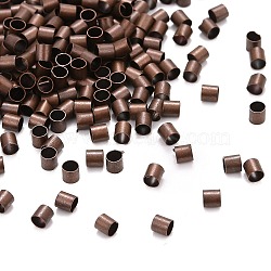 Brass Crimp Beads, Cadmium Free & Lead Free, Tube, Red Copper Color, Size: about 2.5mm long, 2.5mm wide, hole: 2mm, about 550pc/10g(X-KK-S069-R-LF)