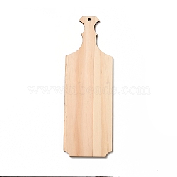 Wood Big Pendants, Geometric Charms, Undyed, Rectangle, 239x79x5mm, Hole: 5mm(WOOD-I010-06F)