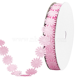 Elite 20 Yards Flower Polyester Ribbons, for Gift Packaging, Pearl Pink, 5/8 inch(17mm), about 20yards/roll(18.288m/roll), roll: about 90x17mm, 1 roll/set(OCOR-PH0002-39C)
