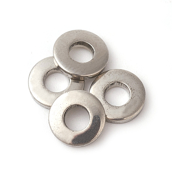 201 Stainless Steel Linking Rings, Donut, Stainless Steel Color, 8x1.5mm, Inner Diameter: 3.2~3.5mm
