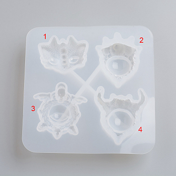 Silicone Molds, Resin Casting Molds, For UV Resin, Epoxy Resin Jewelry Making, Evil Eyes, White, 138x145x28mm