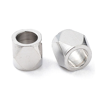 201 Stainless Steel Beads, Cube, Stainless Steel Color, 3x3x3mm, Hole: 2mm