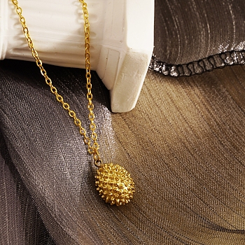 Durian Pendant Necklaces, Stainless Steel Cable Chain Necklaces for Women