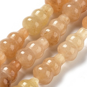 Natural Red Aventurine Beads Strands, Gourd, 14.5~15x8~8.5mm, Hole: 1.2mm, about 13pcs/strand, 7.32~7.40 inch(18.6~18.8cm)