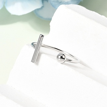 304 Stainless Steel Cuff Open Rings for Women, Stainless Steel Color, US Size 8 1/2(18.5mm)