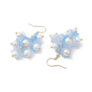 Flower Transparent Spray Painted Glass Cluster Earrings(EJEW-JE05741)-5