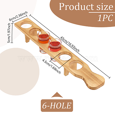 6-Loch Weinglashalter aus Kiefernholz(ODIS-WH0025-158)-2