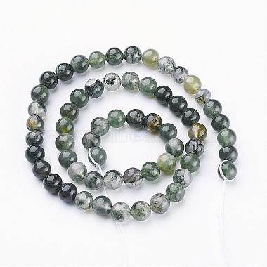 Natural Moss Agate Beads Strands(GSR6mmC001)-3