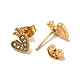 Heart with Crown 304 Stainless Steel Rhinestone Stud Earrings(EJEW-A081-16G)-3