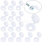 Plastic Furniture Fence Screw Hole Plug, with Flip Top Cap, Round, Snow, 13.5x5mm, Hole: 5.5mm, Inner Diameter: 10mm, 200pcs/box(FIND-GF0006-50C)