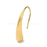 304 Stainless Steel Teardrop Dangle Earrings, Real 14K Gold Plated, 21x5mm(EJEW-Q793-01G)