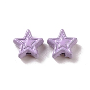 Spray Painted Alloy Beads, Star, Purple, 7x7.5x3.2mm, Hole: 1.2mm(PALLOY-K001-02K)