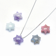 Natural Gemstone Charms, for Jewish, Star of David, 10.5x9x5mm, Hole: 1mm(G-I196-12)