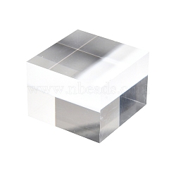 Acrylic Display Pedestals for Jewelry, Square, Clear, 4x4x2.85cm(OACR-XCP0001-12)