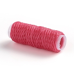 Waxed Polyester Cord, for Jewelry Making, Cerise, 0.8mm, about 30m/roll(YC-WH0007-03B-30)