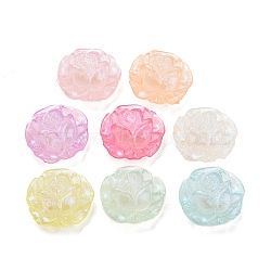 Luminous Acrylic Beads, Glitter Beads, Glow in the Dark, Rose, Mixed Color, 10.5x20x18mm, Hole: 2mm, about 362pcs/500g(MACR-D024-25)
