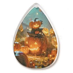 Halloween Theme Opaque Acrylic Pendants, Skull, 44.5x30.5x2mm, Hole: 1.6mm(SACR-Z004-03E)