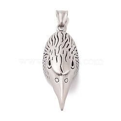 304 Stainless Steel Big Pendants, Bird Head Charm, Antique Silver, 50.5x19x17mm, Hole: 5x8mm(STAS-K283-32AS)